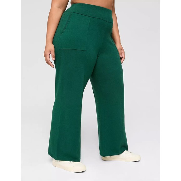 LIVI Lane Bryant Sweater Wide Leg Pants Plus Size Activewear 26/28 Green - Picture 1 of 10